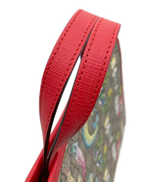 GUCCI（グッチ）GUCCI (グッチ) ヒグチユウコ (ヒグチユウコ) チルドレンズGGスプリーム2WAYトートバッグ レッド×ベージュの古着・服飾アイテム