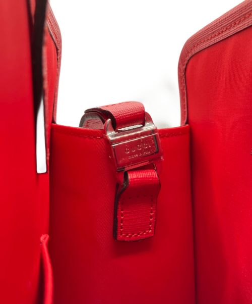 GUCCI（グッチ）GUCCI (グッチ) ヒグチユウコ (ヒグチユウコ) チルドレンズGGスプリーム2WAYトートバッグ レッド×ベージュの古着・服飾アイテム
