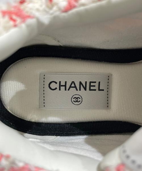CHANEL（シャネル）CHANEL (シャネル) ツイードココマークスニーカー ホワイト×ピンク サイズ:37の古着・服飾アイテム