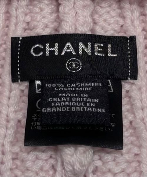 CHANEL（シャネル）CHANEL (シャネル) カシミヤケーブルニットキャップ ピンクの古着・服飾アイテム
