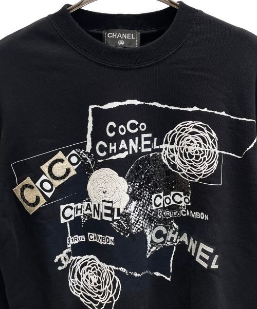 CHANEL（シャネル）CHANEL (シャネル) ココ グラフィティ スウェット ブラック サイズ:XSの古着・服飾アイテム