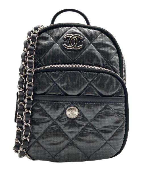 CHANEL（シャネル）CHANEL (シャネル) CHANEL ココ ネージュ マトラッセ ココマーク チェーン ミニ リュック グレー サイズ:ミニ/miniの古着・服飾アイテム