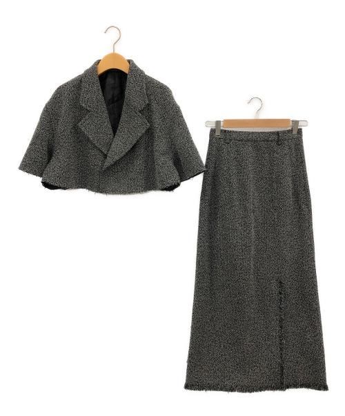 RANDEBOO（ランデブー）RANDEBOO (ランデブー) Cape tweed jacket/long skirt ブラック サイズ:Fの古着・服飾アイテム