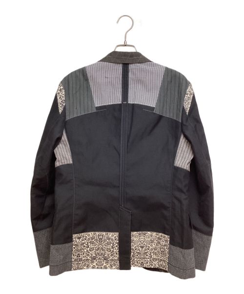 COMME des GARCONS JUNYA WATANABE MAN（コム デ ギャルソン ジュンヤ ワタナベ マン）COMME des GARCONS JUNYA WATANABE MAN (コム デ ギャルソン ジュンヤ ワタナベ マン) ウールラミーポプリン×多素材MIXジャケット グレー×ブラック サイズ:XSの古着・服飾アイテム