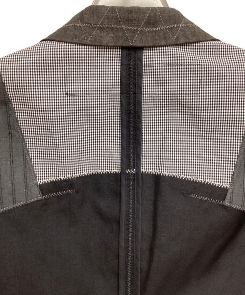 COMME des GARCONS JUNYA WATANABE MAN（コム デ ギャルソン ジュンヤ ワタナベ マン）COMME des GARCONS JUNYA WATANABE MAN (コム デ ギャルソン ジュンヤ ワタナベ マン) ウールラミーポプリン×多素材MIXジャケット グレー×ブラック サイズ:XSの古着・服飾アイテム