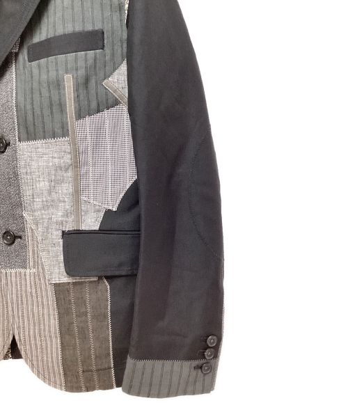COMME des GARCONS JUNYA WATANABE MAN（コム デ ギャルソン ジュンヤ ワタナベ マン）COMME des GARCONS JUNYA WATANABE MAN (コム デ ギャルソン ジュンヤ ワタナベ マン) ウールラミーポプリン×多素材MIXジャケット グレー×ブラック サイズ:XSの古着・服飾アイテム