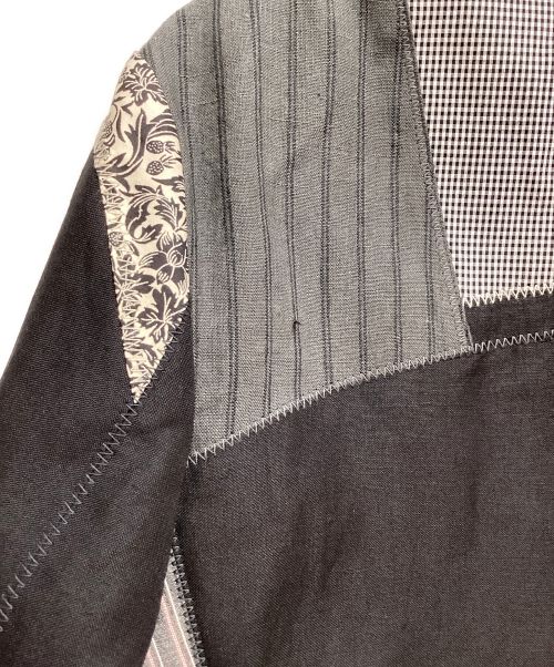 COMME des GARCONS JUNYA WATANABE MAN（コム デ ギャルソン ジュンヤ ワタナベ マン）COMME des GARCONS JUNYA WATANABE MAN (コム デ ギャルソン ジュンヤ ワタナベ マン) ウールラミーポプリン×多素材MIXジャケット グレー×ブラック サイズ:XSの古着・服飾アイテム