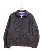 COMME des GARCONS JUNYA WATANABE MANコム デ ギャルソン ジュンヤ ワタナベ マン）の古着「ウールラミートロ×綿リネンカルゼブルゾン AD2020」｜ネイビー