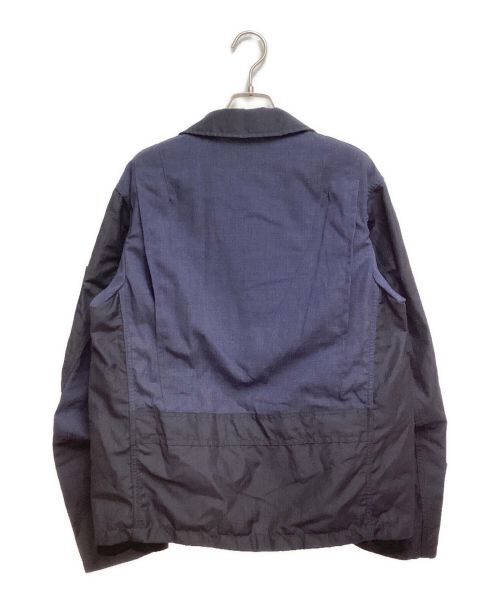 COMME des GARCONS JUNYA WATANABE MAN（コム デ ギャルソン ジュンヤ ワタナベ マン）COMME des GARCONS JUNYA WATANABE MAN (コム デ ギャルソン ジュンヤ ワタナベ マン) ウールラミートロ×綿リネンカルゼブルゾン AD2020 ネイビー サイズ:Sの古着・服飾アイテム