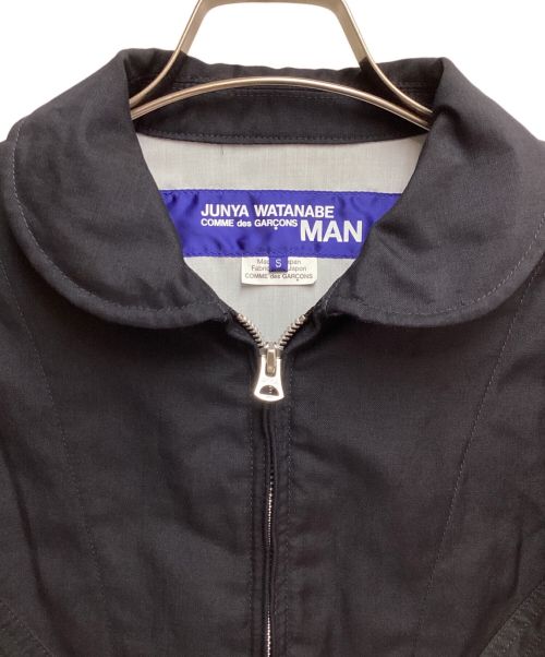 COMME des GARCONS JUNYA WATANABE MAN（コム デ ギャルソン ジュンヤ ワタナベ マン）COMME des GARCONS JUNYA WATANABE MAN (コム デ ギャルソン ジュンヤ ワタナベ マン) ウールラミートロ×綿リネンカルゼブルゾン AD2020 ネイビー サイズ:Sの古着・服飾アイテム