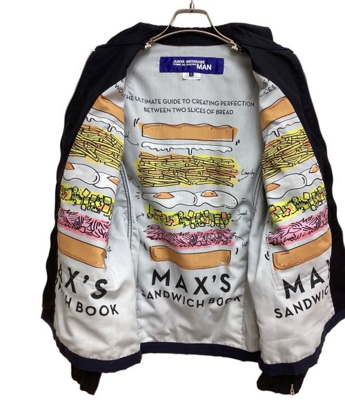 COMME des GARCONS JUNYA WATANABE MAN（コム デ ギャルソン ジュンヤ ワタナベ マン）COMME des GARCONS JUNYA WATANABE MAN (コム デ ギャルソン ジュンヤ ワタナベ マン) ウールラミートロ×綿リネンカルゼブルゾン AD2020 ネイビー サイズ:Sの古着・服飾アイテム