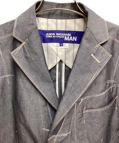 COMME des GARCONS JUNYA WATANABE MAN（コム デ ギャルソン ジュンヤ ワタナベ マン）COMME des GARCONS JUNYA WATANABE MAN (コム デ ギャルソン ジュンヤ ワタナベ マン) シャンブレーコート グレー サイズ:Sの古着・服飾アイテム