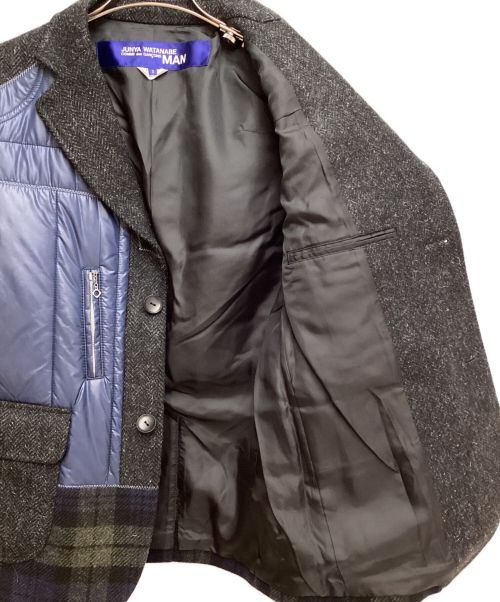 COMME des GARCONS JUNYA WATANABE MAN（コムデギャルソンジュンヤワタナベマン）COMME des GARCONS JUNYA WATANABE MAN (コム デ ギャルソン ジュンヤ ワタナベ マン) 異素材切替テーラードジャケット ネイビー サイズ:Sの古着・服飾アイテム