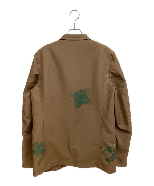COMME des GARCONS SHIRT（コムデギャルソンシャツ）COMME des GARCONS SHIRT (コムデギャルソンシャツ) Woven Hand Printed Jacket(ウーヴンハンドプリンテッドジャケット) ブラウン サイズ:Mの古着・服飾アイテム