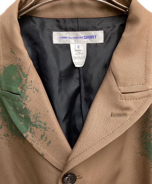 COMME des GARCONS SHIRT（コムデギャルソンシャツ）COMME des GARCONS SHIRT (コムデギャルソンシャツ) Woven Hand Printed Jacket(ウーヴンハンドプリンテッドジャケット) ブラウン サイズ:Mの古着・服飾アイテム
