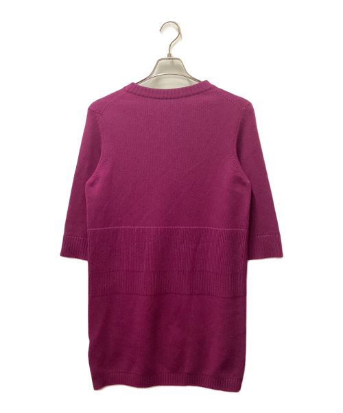 HERMES（エルメス）HERMES (エルメス) カシミヤロングニット パープル サイズ:36の古着・服飾アイテム