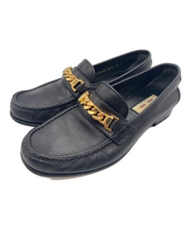 中古・古着通販】GUCCI (グッチ) チェーンビットローファー ブラック