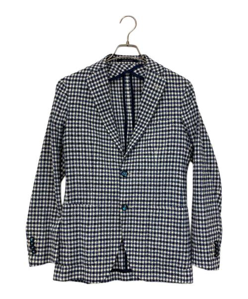 TAGLIATORE（タリアトーレ）TAGLIATORE (タリアトーレ) リネン混ジャケット ホワイト×ブルー サイズ:42の古着・服飾アイテム