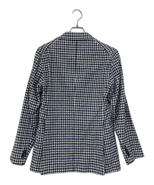TAGLIATORE（タリアトーレ）TAGLIATORE (タリアトーレ) リネン混ジャケット ホワイト×ブルー サイズ:42の古着・服飾アイテム