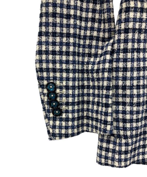 TAGLIATORE（タリアトーレ）TAGLIATORE (タリアトーレ) リネン混ジャケット ホワイト×ブルー サイズ:42の古着・服飾アイテム