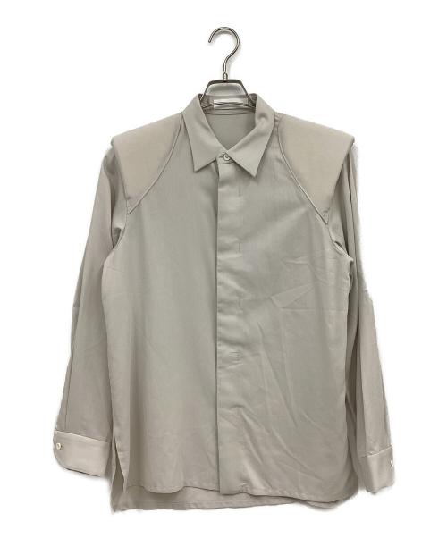 ETHOSENS（エトセンス）ETHOSENS (エトセンス) ショルダーパッドシャツ ライトグレー サイズ:表記なしの古着・服飾アイテム