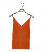 CABANキャバン）の古着「コットンリブ Vネックキャミソール」｜オレンジ