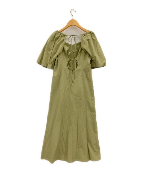 FRAY ID（フレイ アイディー）FRAY ID (フレイ アイディー) 2wayオフショルパフスリーブワンピース オリーブの古着・服飾アイテム