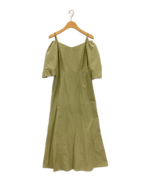 FRAY ID（フレイ アイディー）FRAY ID (フレイ アイディー) 2wayオフショルパフスリーブワンピース オリーブの古着・服飾アイテム