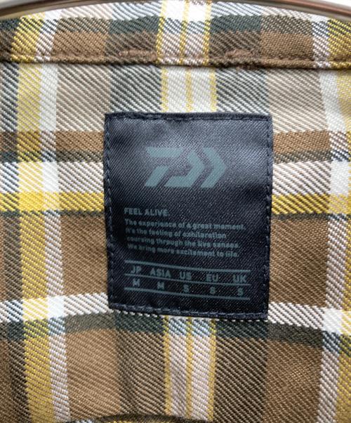 DAIWA PIER39（ダイワ ピア39）DAIWA PIER39 (ダイワ ピア39) TECK ELBOW PATCH WORK SHIRTS FLANNEL PLAIDS/エルボーパッチヘビーネルシャツ ブラウン サイズ:Mの古着・服飾アイテム