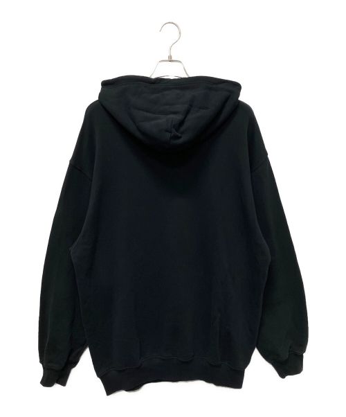 BALENCIAGA（バレンシアガ）BALENCIAGA (バレンシアガ) レインボーロゴ刺繍プルオーバーパーカー ブラック サイズ:Sの古着・服飾アイテム