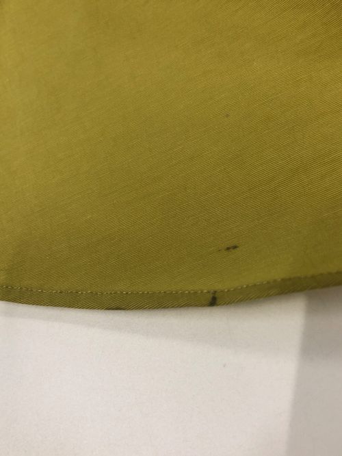 FRAY ID（フレイ アイディー）FRAY ID (フレイ アイディー) ウエストタックフレアワンピース グリーンの古着・服飾アイテム