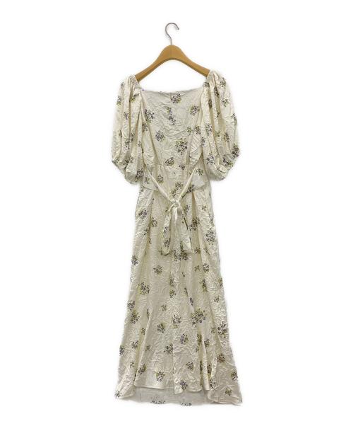 styling/（スタイリング）styling/ (スタイリング) フラワープリントオフショルダーワンピース アイボリー サイズ:1の古着・服飾アイテム