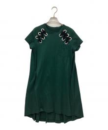 sacai（サカイ）の古着「レースアップワンピース」｜グリーン