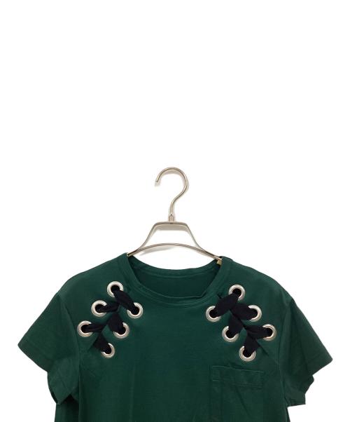 sacai（サカイ）sacai (サカイ) レースアップワンピース グリーン サイズ:2の古着・服飾アイテム