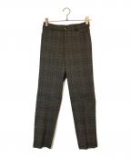 UNTITLEDアンタイトル）の古着「ツイルストレッチチェックパンツ」｜ブラウン