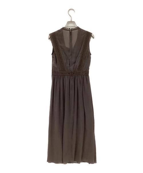 ANAYI（アナイ）ANAYI (アナイ) キュプラローンVネックワンピース ブラウン サイズ:36の古着・服飾アイテム