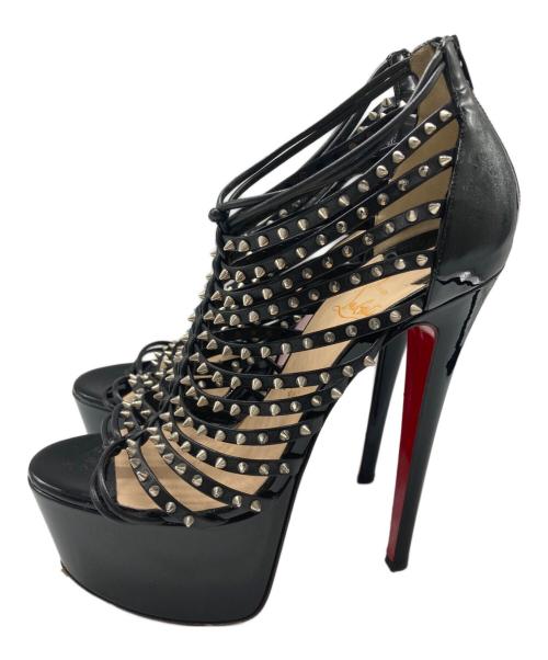 Christian Louboutin（クリスチャン・ルブタン）Christian Louboutin (クリスチャン・ルブタン) スタッズカイヒールパンプス ブラック サイズ:37　1/2の古着・服飾アイテム