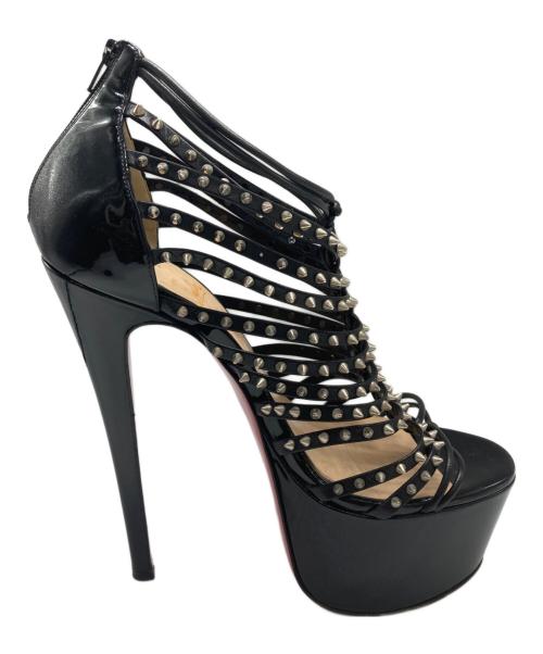 Christian Louboutin（クリスチャン・ルブタン）Christian Louboutin (クリスチャン・ルブタン) スタッズカイヒールパンプス ブラック サイズ:37　1/2の古着・服飾アイテム