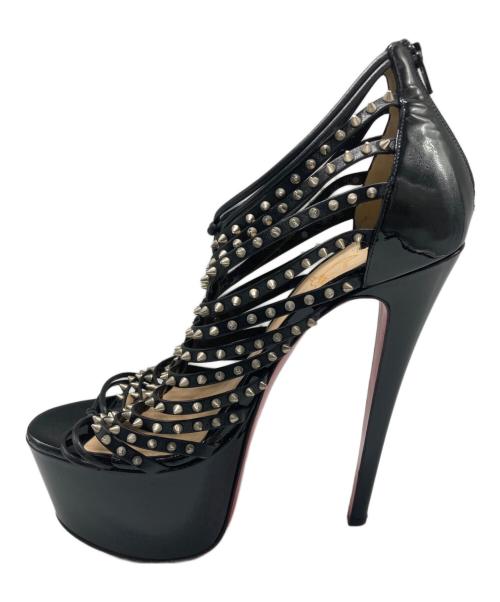 Christian Louboutin（クリスチャン・ルブタン）Christian Louboutin (クリスチャン・ルブタン) スタッズカイヒールパンプス ブラック サイズ:37　1/2の古着・服飾アイテム