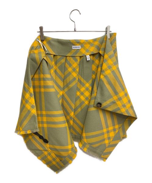 BURBERRY（バーバリー）BURBERRY (バーバリー) チェックウールキルトスカート イエロー サイズ:40の古着・服飾アイテム
