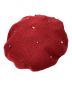 中古・古着 HERMES (エルメス) Cashmere Studded Beret(カシミヤスタッズベレー帽) レッド サイズ:L：45000円