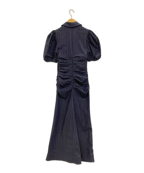 GANNI（ガニー）Ganni (ガニー) ギャザーストライプワンピース インディゴ サイズ:32の古着・服飾アイテム