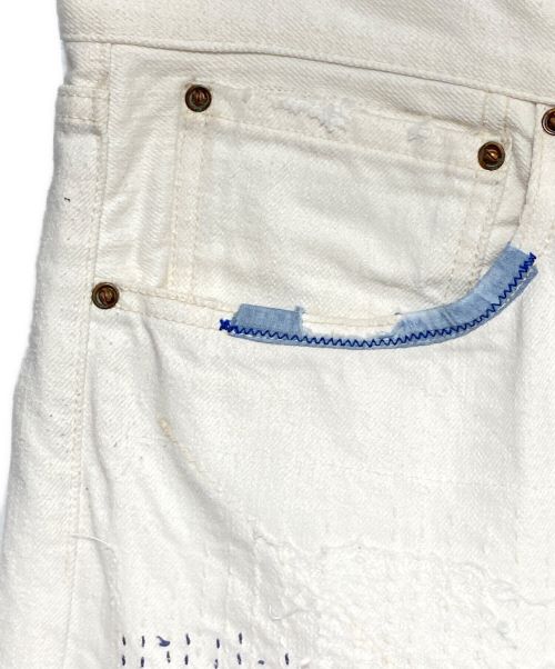 KAPITAL（キャピタル）KAPITAL (キャピタル) ホワイトデニム5P OKAGILLY（DONJA加工） ホワイト サイズ:W34の古着・服飾アイテム