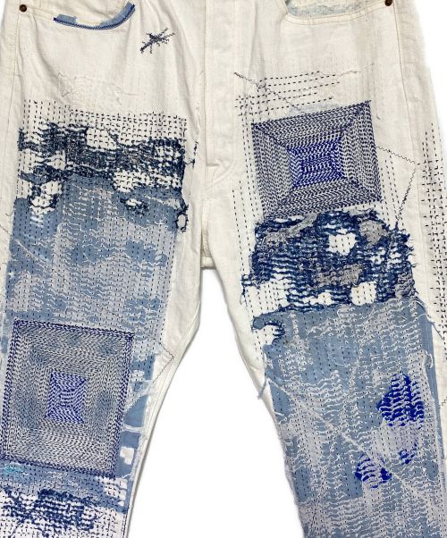 KAPITAL（キャピタル）KAPITAL (キャピタル) ホワイトデニム5P OKAGILLY（DONJA加工） ホワイト サイズ:W34の古着・服飾アイテム