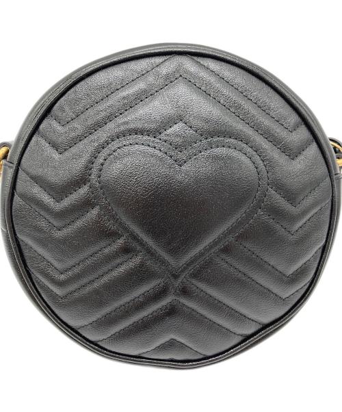 GUCCI（グッチ）GUCCI (グッチ) GGマーモント　ラウンドチェーンショルダーバッグ ブラックの古着・服飾アイテム