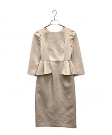 CELFORD（セルフォード）の古着「ロングスリーブペプラムタイトワンピース」｜ピンク