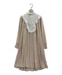 HANAE MORI×CELFORD（ハナエモリ×セルフォード）の古着「HANAE MORI　CELFORD　ヨークデザインプリーツワンピース」｜ピンク