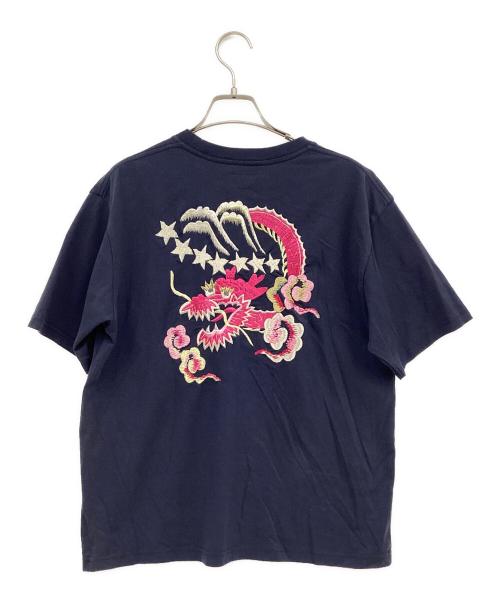 BEAMS BOY（ビームスボーイ）BEAMS BOY (ビームスボーイ) テーラー東洋 (テーラートウヨウ) 別注 STAR＆PINK DRAGON Tシャツ ネイビー サイズ:FREEの古着・服飾アイテム