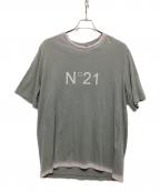 N°21ヌメロヴェントゥーノ）の古着「ヴィンテージ加工ロゴTシャツ」｜グレー