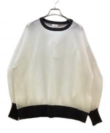 LANVIN en Bleu（ランバンオンブルー）の古着「シアージャガードコクーンスリーブニット」｜ホワイト